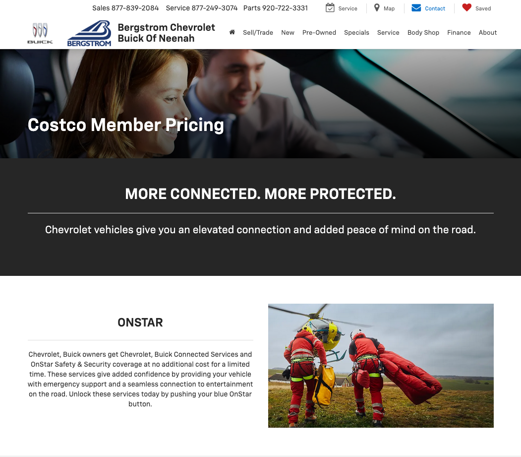 Bergstrom Neenah Costco member pricing page